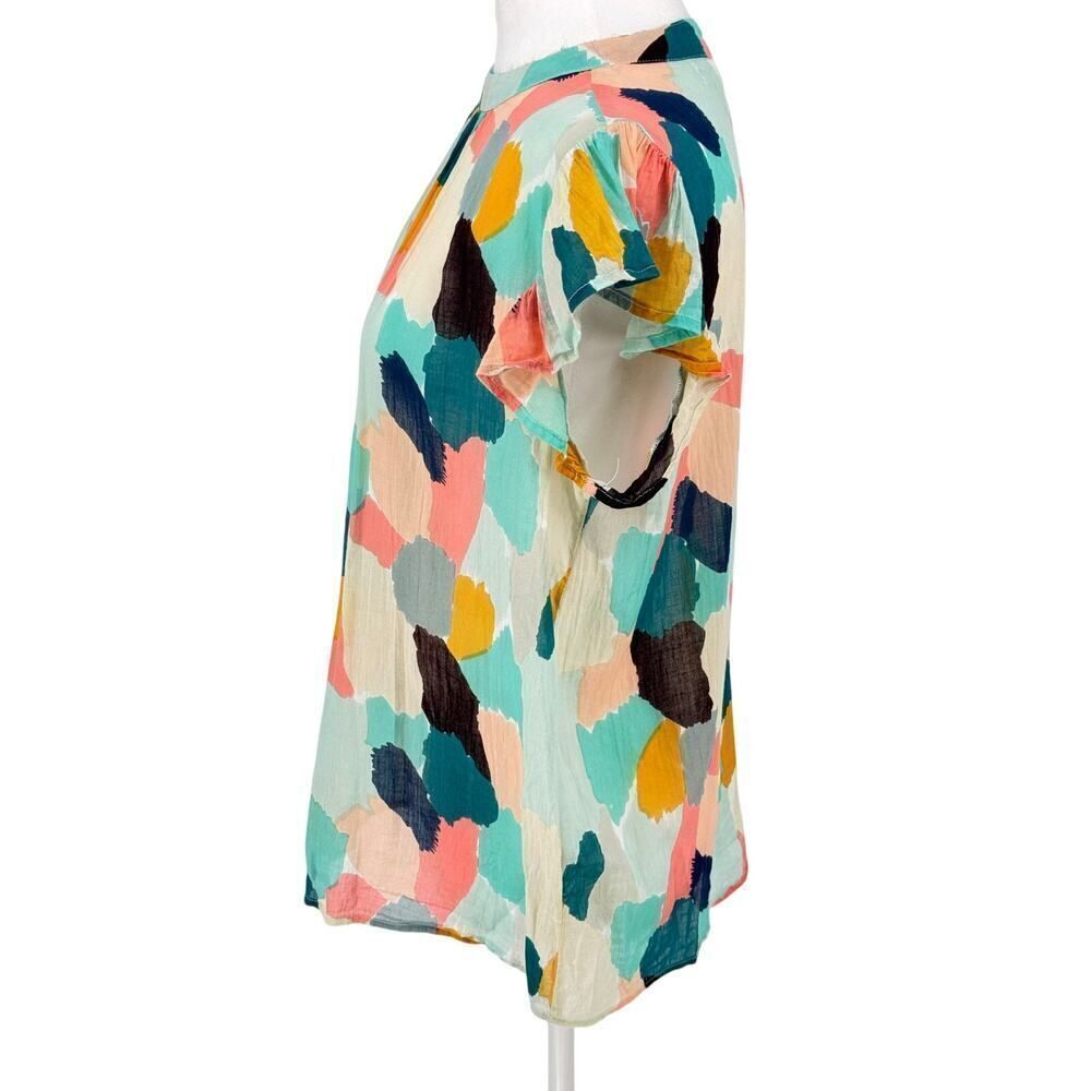 THML Multicolor Abstract Flutter Sleeve 100% Cott… - image 2